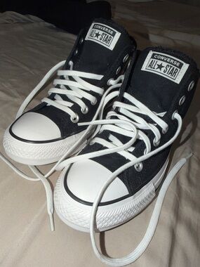 Converse Kids Black and White High Top Sneakers